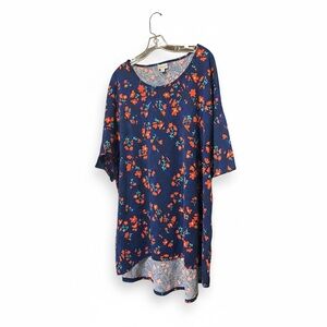 LuLaRoe Navy and Orange Floral Tunic